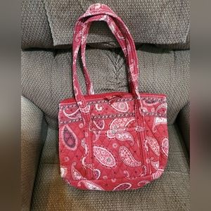 Vera Bradley Tote Bag in Red Bandana Print. 14" X 12" w/o Handles